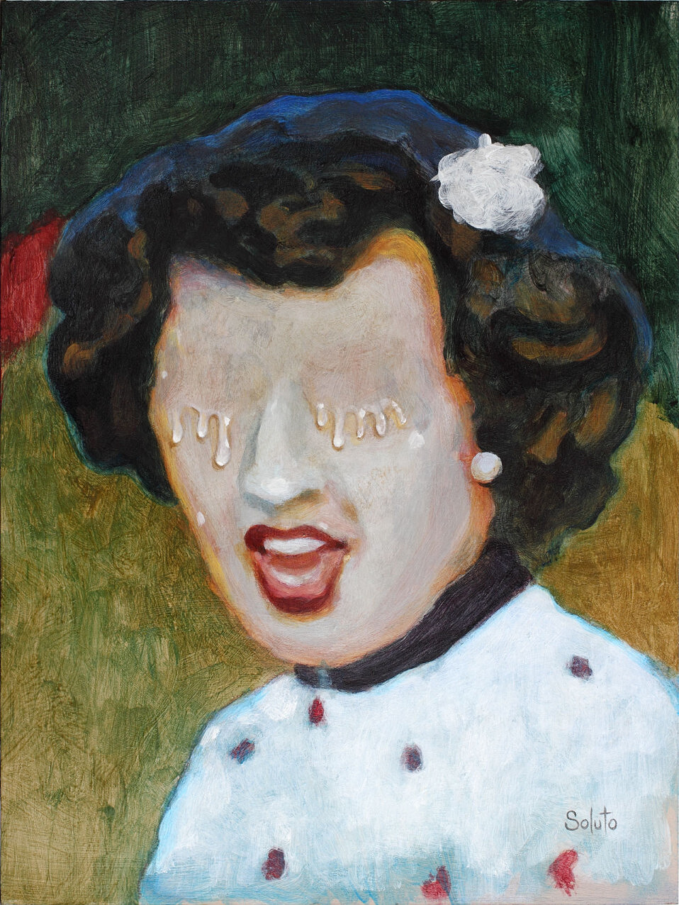 nu, acrylique, board, grey, painting, body, soluto