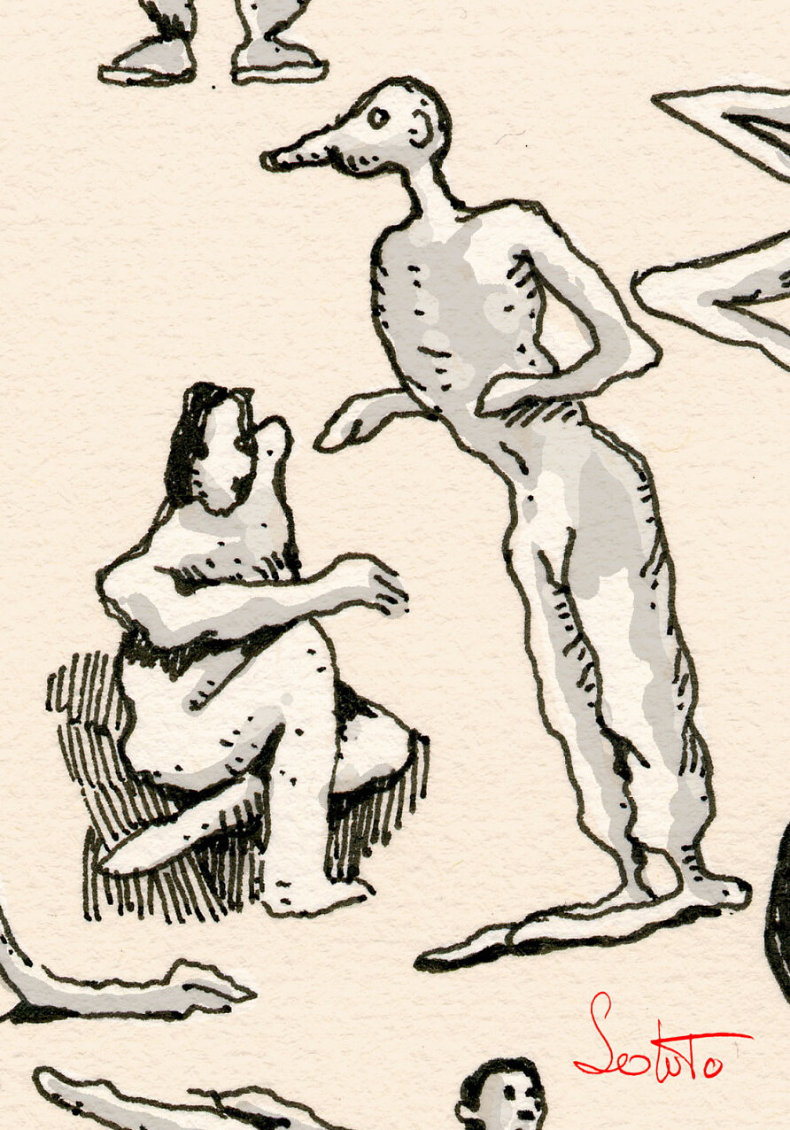 paysage, croquis havrais, dessin, grey, soluto