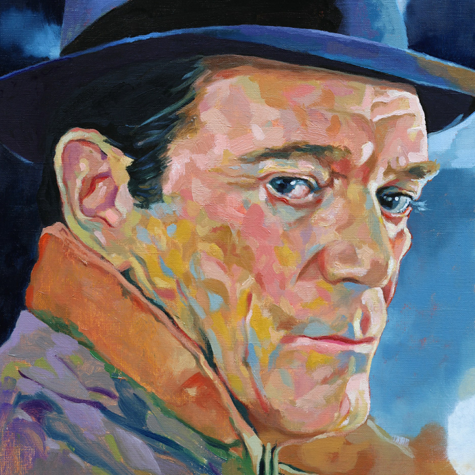 Eddie Constantine 2, Oil on paper, 30 cm x 40 cm, 2025