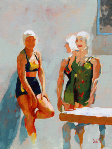 Simona et sa s&oelig;ur, Oil on paper, 30 cm x 40 cm, 2026 